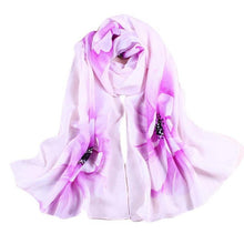 7 Colors Women Soft Thin Chiffon Silk Scarf Flower printed Scarves Wrap Shawl YLYL BL