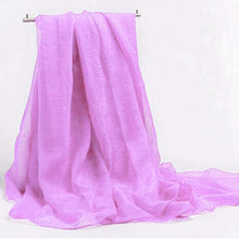 8 Colors   Women Solid Rugulose Soft Imitation silk Long Scarf Sunscreen Square   Shawl Wrap Women BL