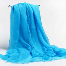 8 Colors   Women Solid Rugulose Soft Imitation silk Long Scarf Sunscreen Square   Shawl Wrap Women BL
