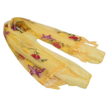 8 Colors   Women's Scarves Embroidery Tassel Voile   Soft Warm Sacrf For Women Butterfly Shawl Wrap #1201 BL