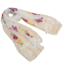 8 Colors   Women's Scarves Embroidery Tassel Voile   Soft Warm Sacrf For Women Butterfly Shawl Wrap #1201 BL