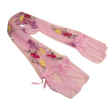 8 Colors   Women's Scarves Embroidery Tassel Voile   Soft Warm Sacrf For Women Butterfly Shawl Wrap #1201 BL