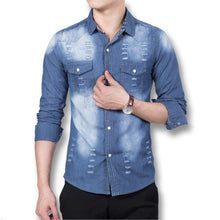 Men Denim Shirts Shirts Men Denim Jeans Casual Slim Fits BL