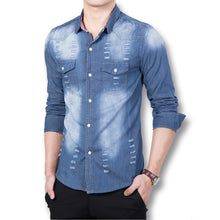Men Denim Shirts Shirts Men Denim Jeans Casual Slim Fits BL