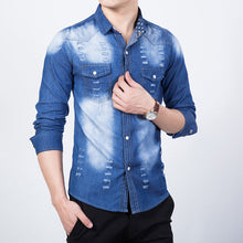 Men Denim Shirts Shirts Men Denim Jeans Casual Slim Fits BL