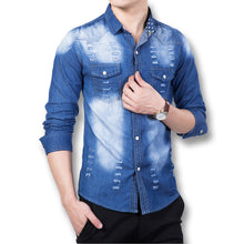 Men Denim Shirts Shirts Men Denim Jeans Casual Slim Fits BL