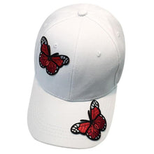 Black White Embroidery Butterfly Snapback Cap   Cotton Adjustable Baseball Cap High quality Gorras Bone #01 BL