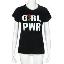 Black White   O Neck Short Sleeve T Shirts   Floral Rose Bottoming Casaul European Tee Tops #23 BL