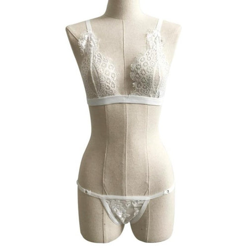 Black/Whtie Sexy Women Lingerie Corset Lace Bandage Crop Top + 1PC G-String Set  Crop Top  Camisole Femme #23 BL