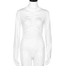 Bodysuits Women  Turtleneck Long Sleeve Black White Bodycon Overalls Rompers Womens Slim Bodysuit combinaison femme &23 BL