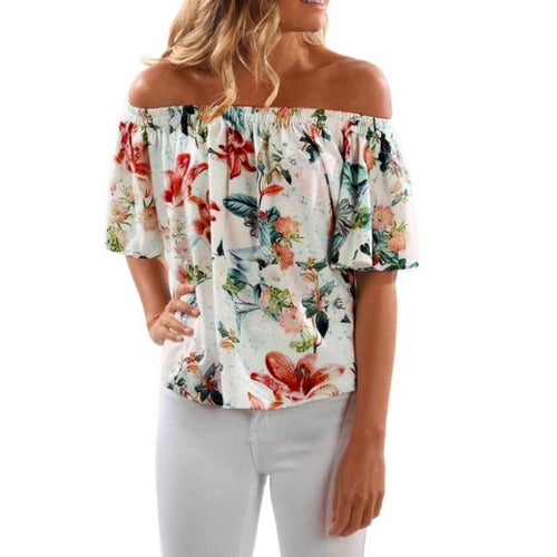 Camisetas Mujer Verano   Women Tops Tees Vintage Flower Print Cotton T-shirt Women's Short Sleeve Tshirt Female #419 BL