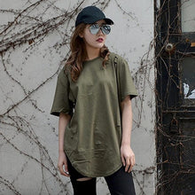 Casual Loose Hole T Shirt Women Hip Hop  harajuku Short Sleeve T Shirt American European Apperel  Camiseta Mujer #63 BL