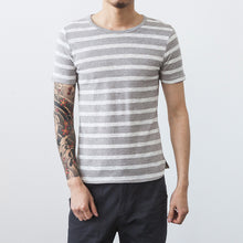 Casual Men T Shirts Slim Fits Men Stripped T SHIRTS Cotton Men T Shirts Soft M-XXL BL