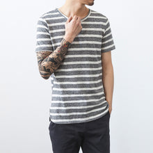 Casual Men T Shirts Slim Fits Men Stripped T SHIRTS Cotton Men T Shirts Soft M-XXL BL