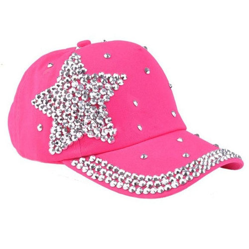 Children Cap For Girls   women's hats Baseball Cap Rhinestone Star Shaped Boy Girls Snapback Hat 5 Colors hat BL