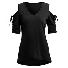 Cold Shoulder T-shirt Women   T shirt 4 Colors Short Sleeve O Neck Woman Tee Shirt Female camisetas mujer verano #23 BL