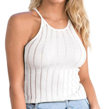 Crop Tops Women   Cotton  Womans Short Sleeveless Low Cut Tanks Top For Women Strap Camis Black White #416 BL