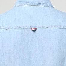 Men Denim Shirts Men Casual Cotton Shirts Slim Fits Short Sleeves Shirts Men Blue Shirts BL