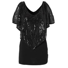 Blouses For Women  Sequin Off Shoulder Women Sparkle Glitter Short Sleeve Ladies Tops Camisetas Mujer #63 BL