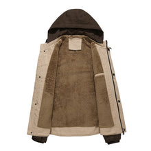 Thick Men Jackets and Coats Men Warm Hooded Outwears Patchwork Zipper Slim Fits Casual Men Overcoats BL