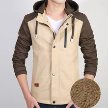 Thick Men Jackets and Coats Men Warm Hooded Outwears Patchwork Zipper Slim Fits Casual Men Overcoats BL