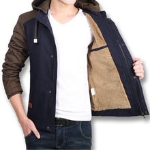 Thick Men Jackets and Coats Men Warm Hooded Outwears Patchwork Zipper Slim Fits Casual Men Overcoats BL