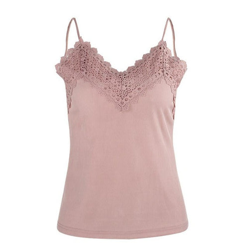Women  Vest Tops Lace Splice Strap Sleeveless Casual  Tank Top Women  #63 BL