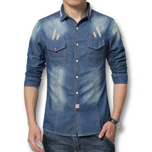 Men Shirts Denim Casual Long-Sleeved Cotton Denim Shirt Men's Slim Fit Men Jeans Shirts BL