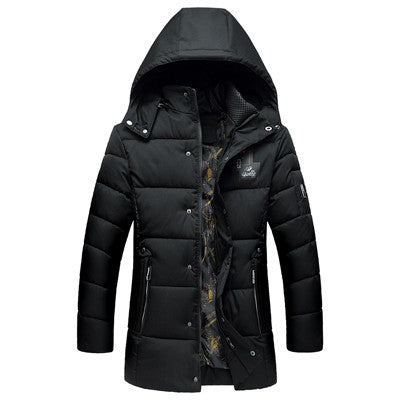 Long Men Clothing Outwear Casual Jacket Cotton Parkas Plus Size Warm Hooded Coats Jackets BL