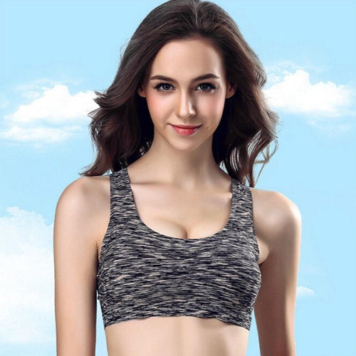 L/XL Women Fitness Bra Solid     Push Up Wirefree Cropped Tops Workout Bra For Women Sujetador Deportivo #63 BL