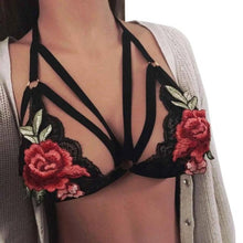 Lace Appliques Floral Crop Top Ladies  Sexy Lace Embroidered Bralette Unpadded Badage Camisole Femme Crop Tops women  #01 BL