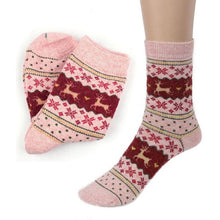 LandFox   Cute Christmas Deer Design Casual Knit Wool Socks Warm  Mens Women BL
