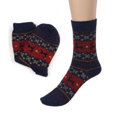 LandFox   Cute Christmas Deer Design Casual Knit Wool Socks Warm  Mens Women BL