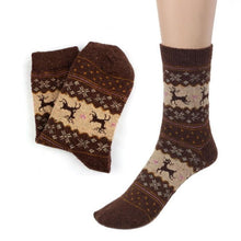LandFox   Cute Christmas Deer Design Casual Knit Wool Socks Warm  Mens Women BL