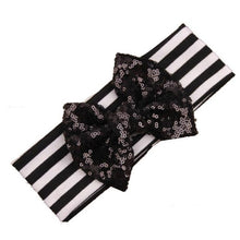 LandFox   Elastic Stripe Bow Children Headband Cute Sequins Baby Girl Hair Accessories BL