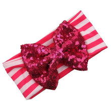 LandFox   Elastic Stripe Bow Children Headband Cute Sequins Baby Girl Hair Accessories BL