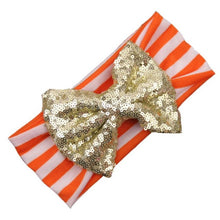 LandFox   Elastic Stripe Bow Children Headband Cute Sequins Baby Girl Hair Accessories BL