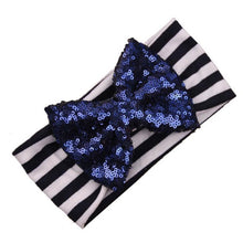 LandFox   Elastic Stripe Bow Children Headband Cute Sequins Baby Girl Hair Accessories BL