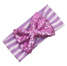 LandFox   Elastic Stripe Bow Children Headband Cute Sequins Baby Girl Hair Accessories BL