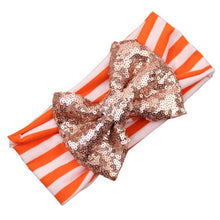 LandFox   Elastic Stripe Bow Children Headband Cute Sequins Baby Girl Hair Accessories BL