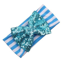 LandFox   Elastic Stripe Bow Children Headband Cute Sequins Baby Girl Hair Accessories BL