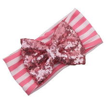 LandFox   Elastic Stripe Bow Children Headband Cute Sequins Baby Girl Hair Accessories BL