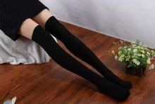 LandFox   Women Socks  Cotton Women Knit Over Knee Thigh Spiral Pattern High Boot Socks BL