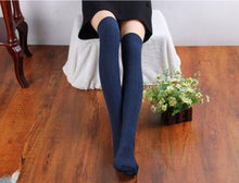 LandFox   Women Socks  Cotton Women Knit Over Knee Thigh Spiral Pattern High Boot Socks BL