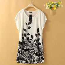 Landfox  4Color     Women Dress Casual Dress Loose Printing Floral Tunic Dress Women Clothing BL