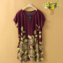 Landfox  4Color     Women Dress Casual Dress Loose Printing Floral Tunic Dress Women Clothing BL