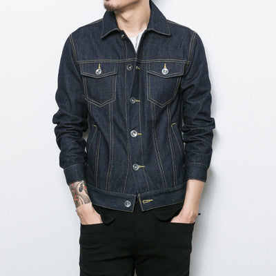 Men Denim Jackets Men Jackets and Coats Slim Fits Jacquard Youth Popular Casual Black Denim Men Coats BL