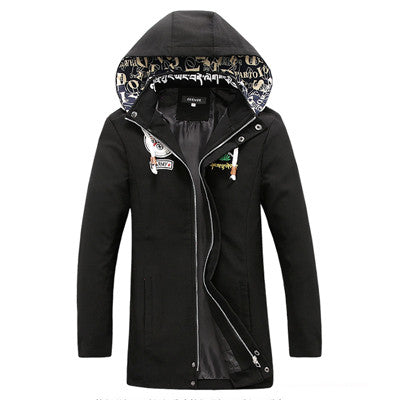 Men Jackets Men Outwears Slim Fits Men's Coats Warm Hooded Black Navy Blue Men Outwears BL
