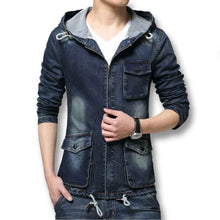 Men Jacket Denim Men Blue Denim Jeans Coats Designer Men Slim Fits Outwears With Hat Plus Size BL