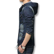 Men Jacket Denim Men Blue Denim Jeans Coats Designer Men Slim Fits Outwears With Hat Plus Size BL